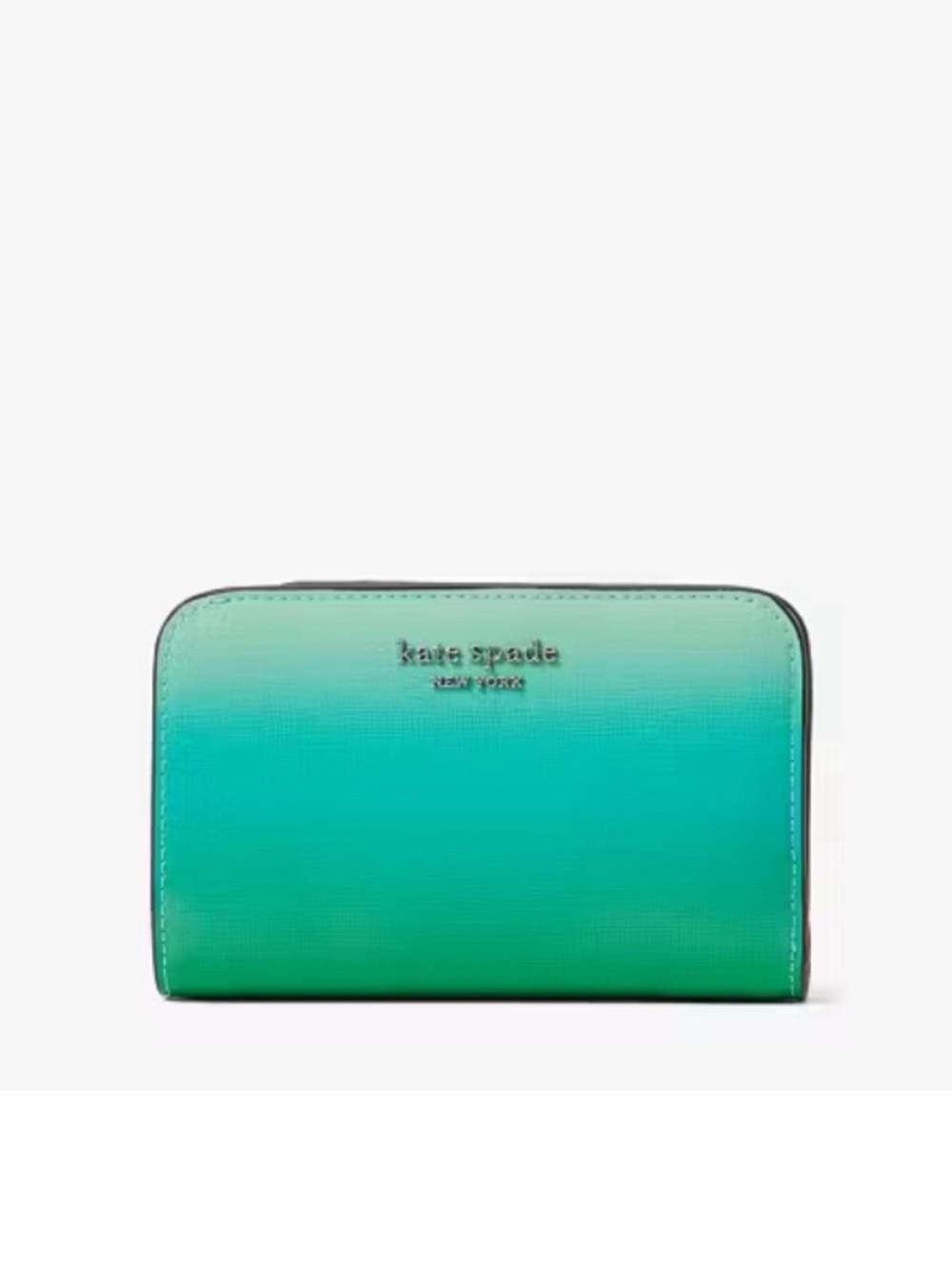 Kate Spade Morgan Ombré Compact Wallet in Mint Liqueur Multi NWT - Picture 2 of 13